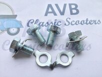 Boutjes M7x16 met borgplaatjes vliegwiel, set &agrave; 4