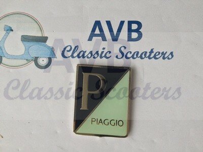 Logo Piaggio rechthoekig embleem emaille groot Largeframe