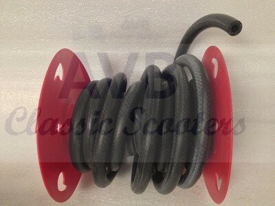 Benzineslang 7mm zwart rubber, gewapend, per meter