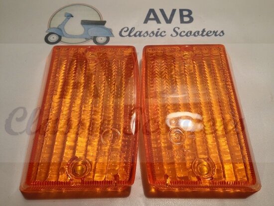 Knipperlichtglasset PK S voorzijde oranje