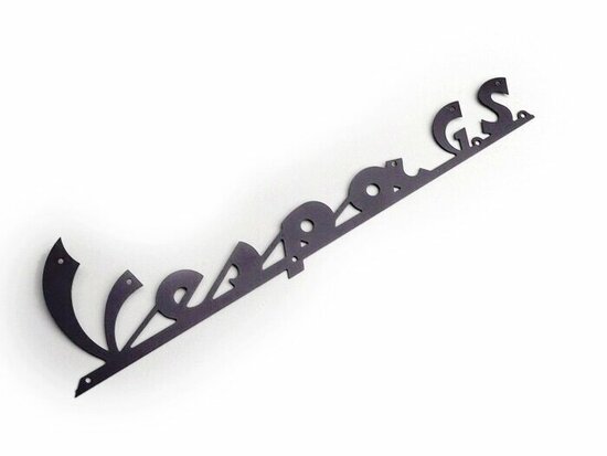 Logo "Vespa GS"  Zwart metaal