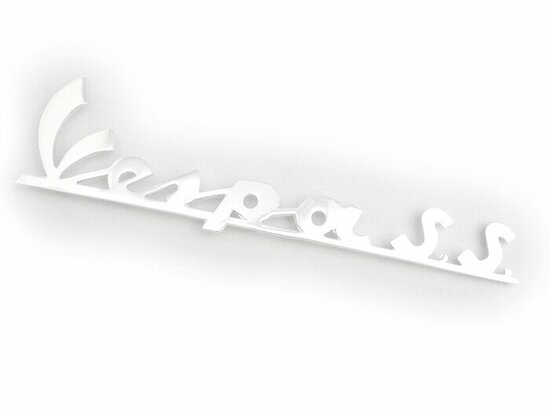 Logo "Vespa S.S." aluminium 120mm voorzijde