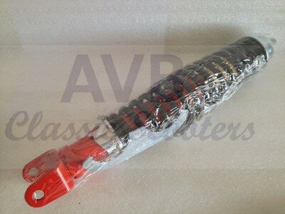 Schokdemper achter 330mm instelbaar, zwart met rood