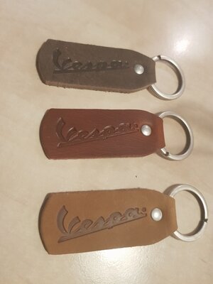 Sleutelhanger leder opdruk Vespa