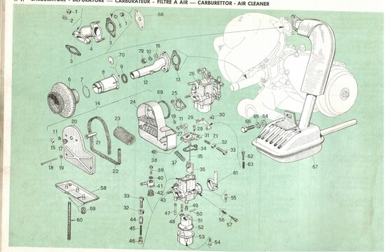 Aanzuigrubber SF, V50, Primavera Vespa 90, 90SS