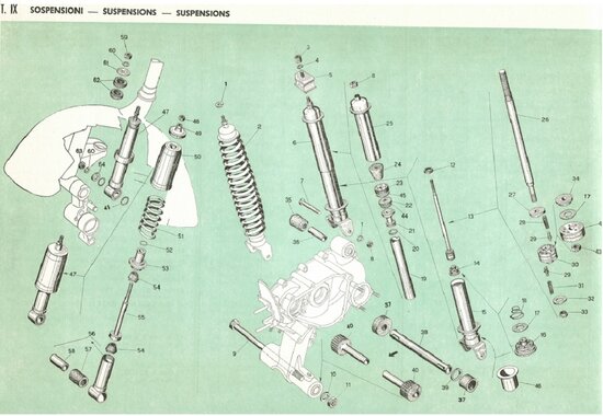 Schokdemperrubber voorzijde bovenin (ronde ring) Op de exploded view no:62