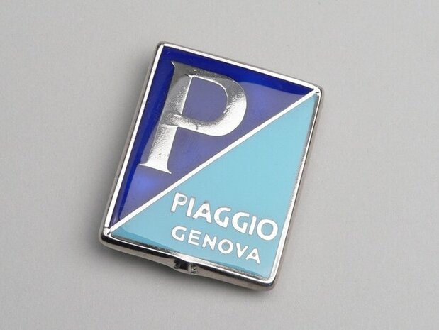 Logo "Piaggio Genova" rechthoek 37x48 met 4 beugeltjes