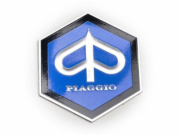 Logo zeskant Piaggio 27x30, zit op neus 50 special