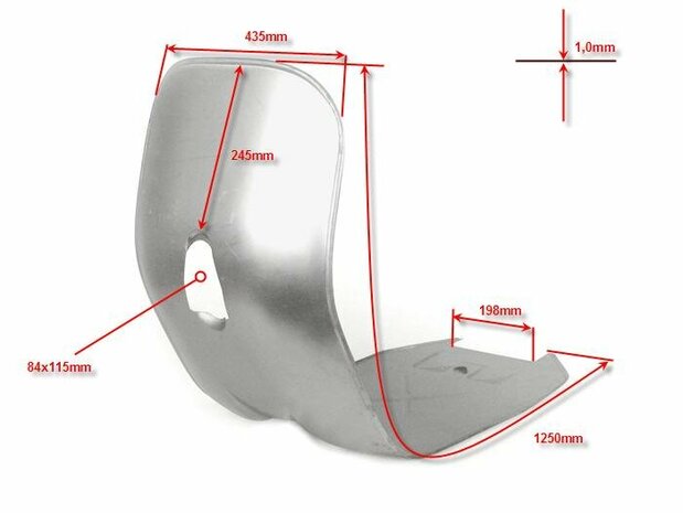 Bodemplaat en knieschot aan één stuk voor Vespa 50 V50, Primavera, 50 Special