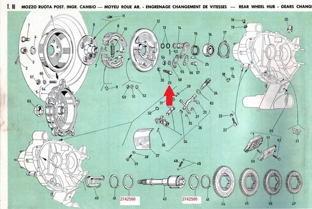 Buitenkabelspanschroef M7 voor de remankerplaat Zie exploded view no: 29