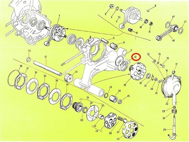 Vulring achter koppeling Largeframe 3,3mm dik