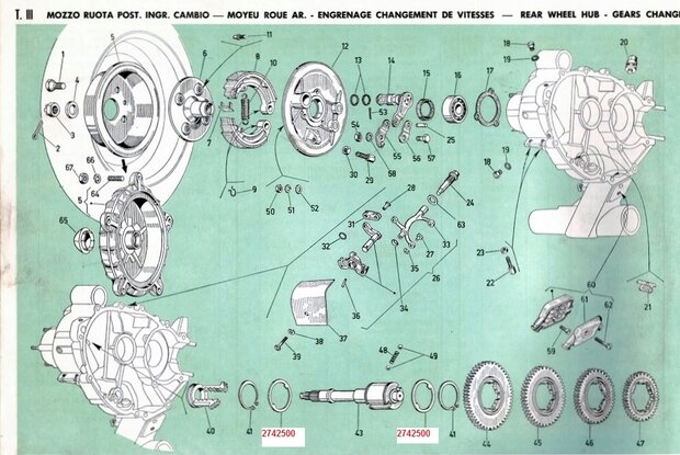 Vulring t.b.v. speling versnellingsbak, diverse diktes verkrijgbaar, van 0,93 t/m 2,50mm