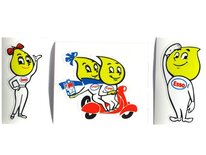 Sticker ESSO met z'n twee op Vespa
