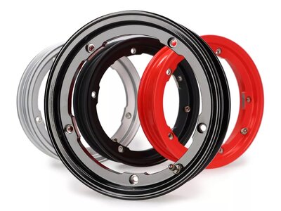 Velg 10" Aluminium goedgekeurd Tubeless incl. voorgemonteerd ventiel, incl moerenset