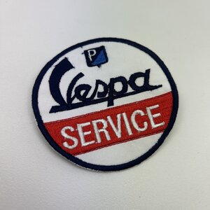 Patch, embleem Vespa Service om op te naaien doorsnee 75mm