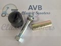 Silentblokset schokdemper Ø=9mm x 48mm in blok, compleet met bus en bevestigingsbout