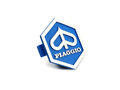 Logo "Piaggio" blauw kunststof zeshoek PX, Lusso, T5, PK